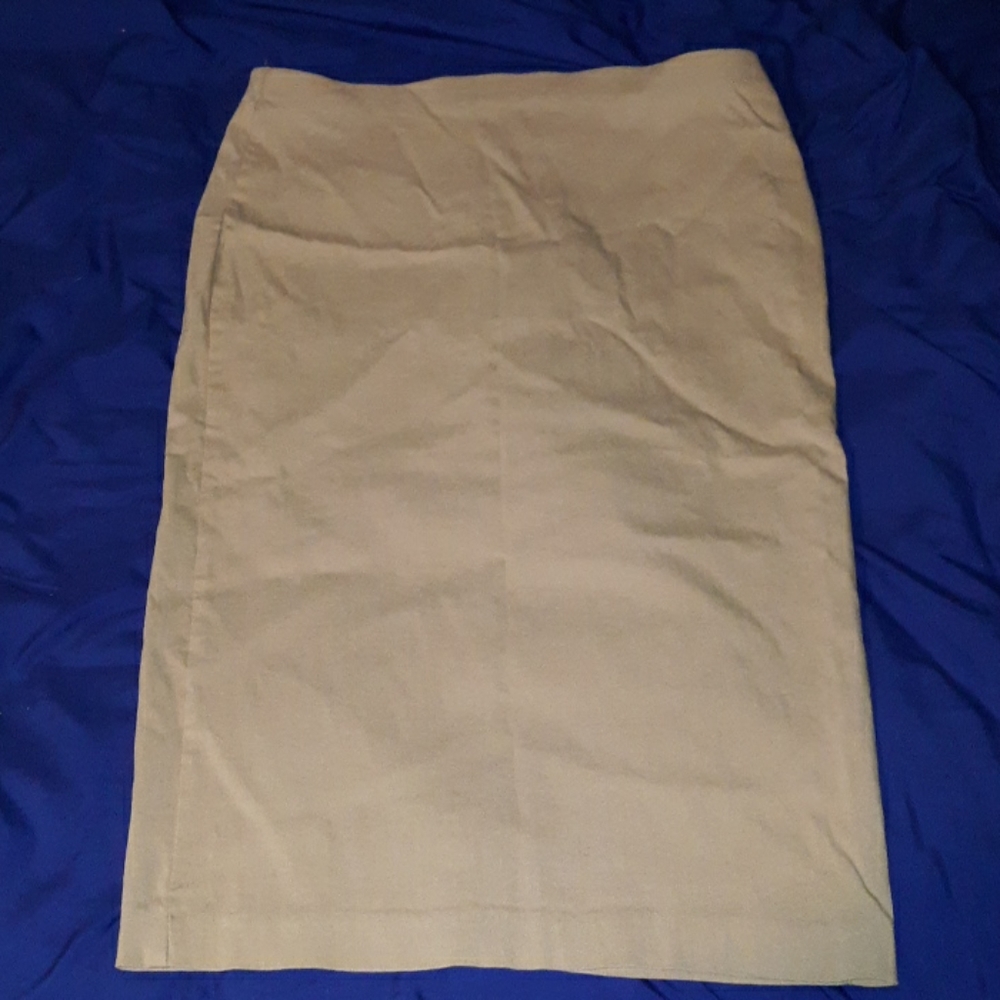 Tan knee length skirt
